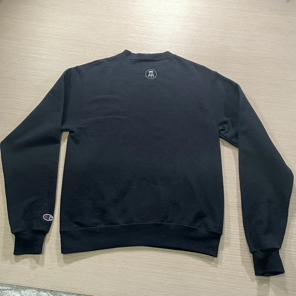 Barstool Sports Sweatshirt Mens Small Black Fleece Crewneck Champion Logo